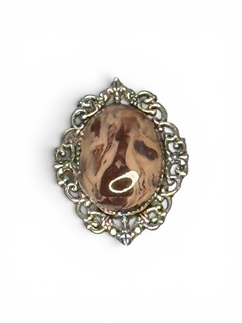 Mocha Marble Adjustable Ring