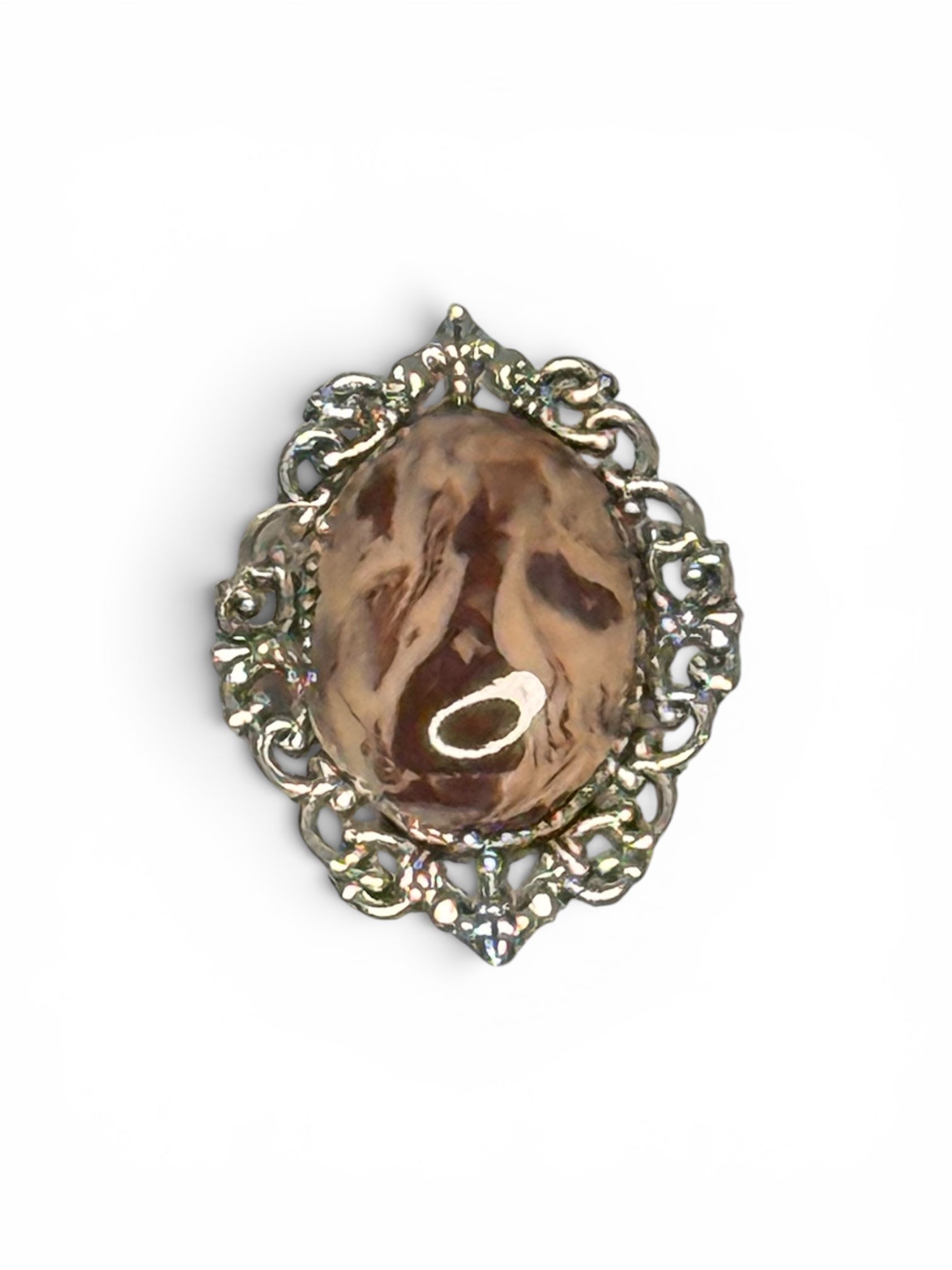 Mocha Marble Adjustable Ring