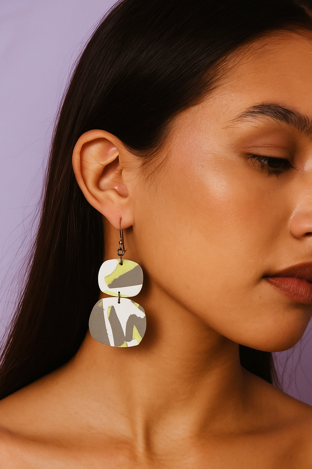 Gray Me Up In Yellow Earrings