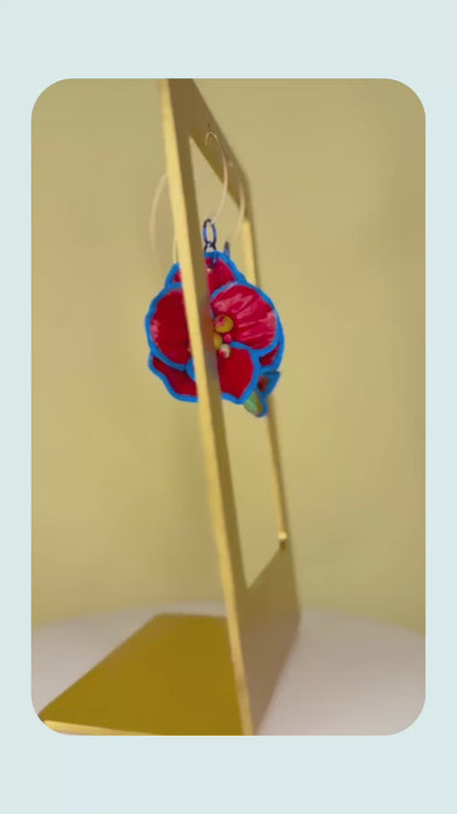 Red Floral Dangles