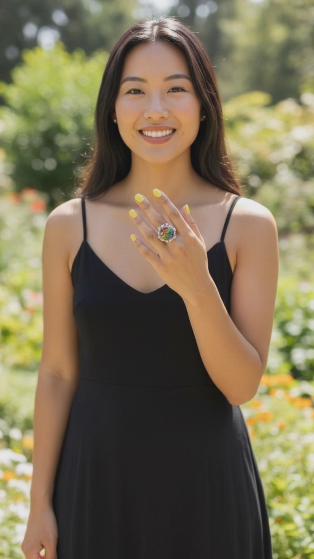 Rainbow Mosaic Adjustable Ring