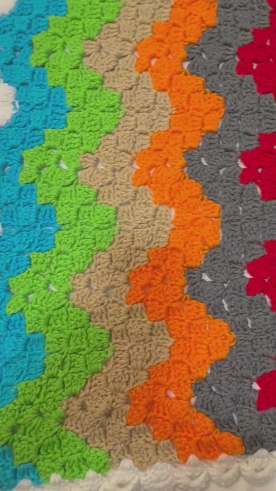 Color Burst Crochet Blanket- Full Size