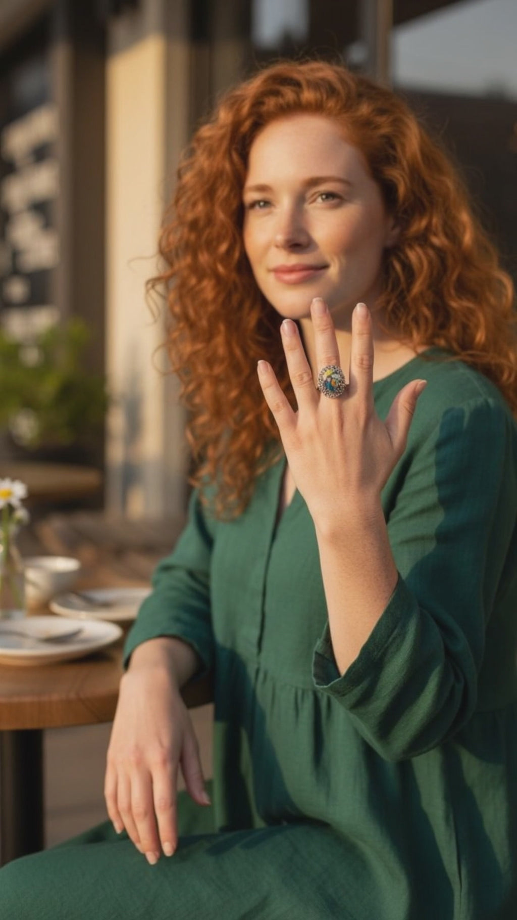 Aurora Mosaic Adjustable Ring